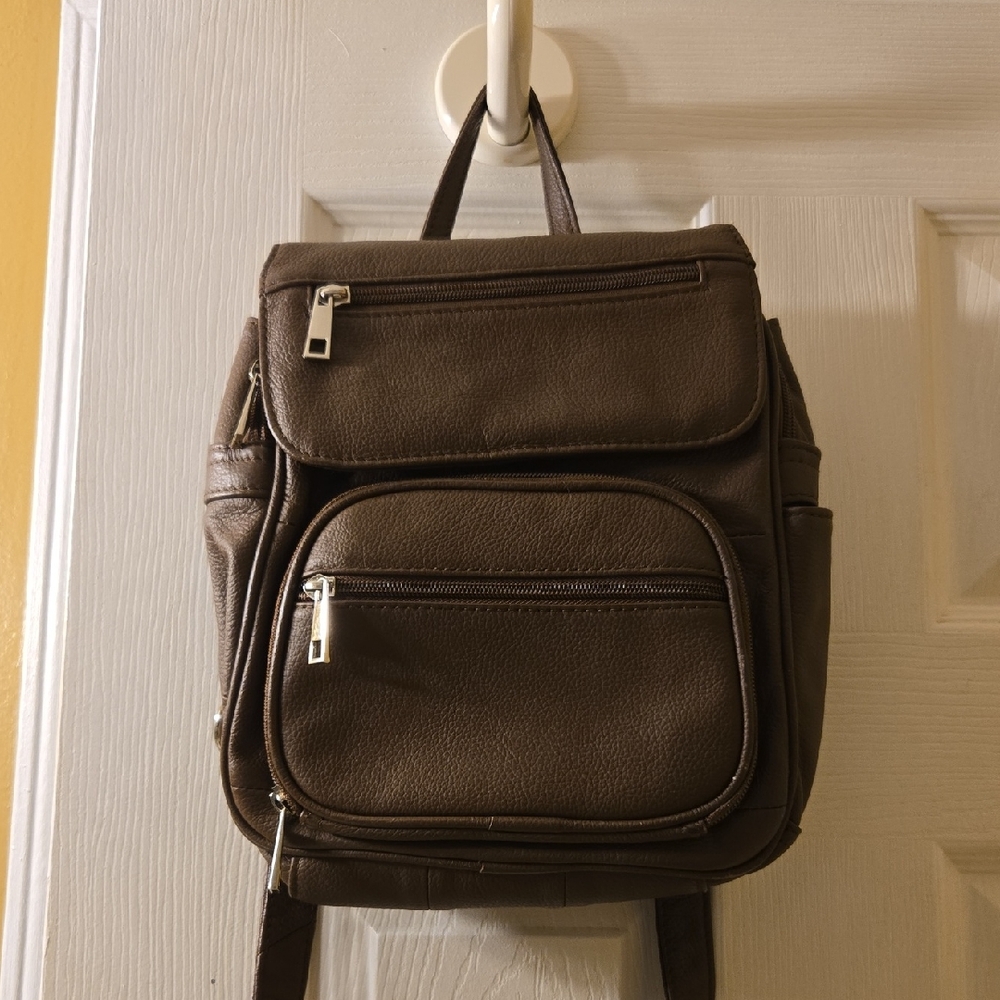 Brown Leather Backpack